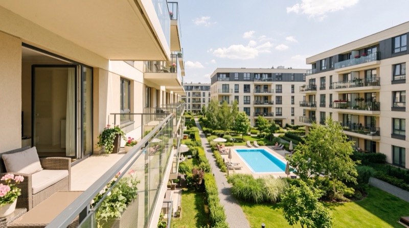 Nowe osiedle apartamentów z basenem i zielonym dziedzińcem - Agent nieruchomości Koszalin